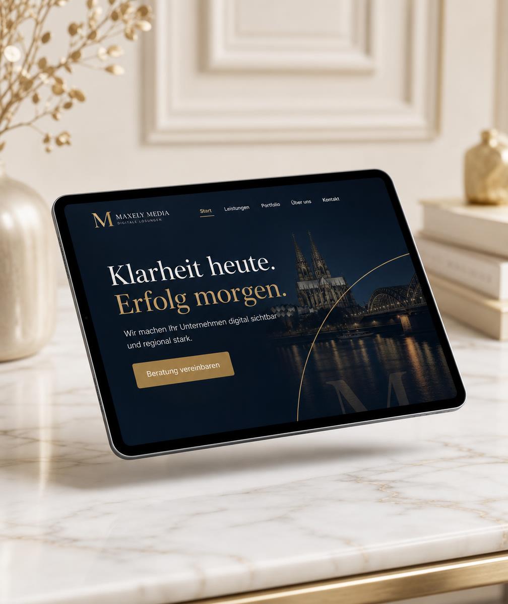 Mobile Ansicht einer von Maxely Media gestalteten Website